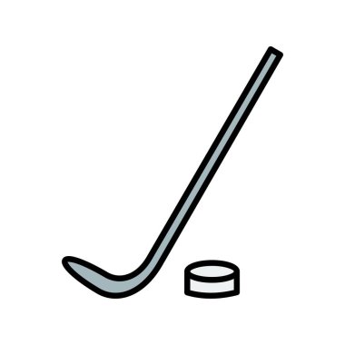 Buz Hokeyi Vektör Satırı Simge Tasarımı Dolduruldu