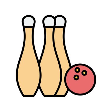Bowling Vektör Satırı Simge Tasarımı