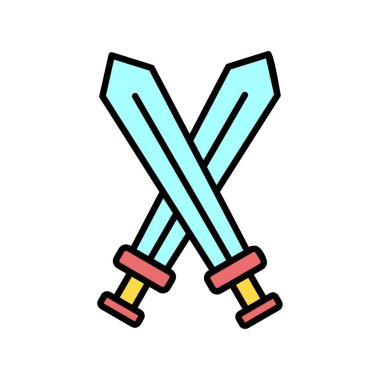 Savaş Vektör Satırı Simge Tasarımı Dolduruldu