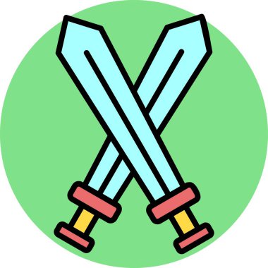 Savaş Vektör Satırı Çember Simgesi Tasarımı