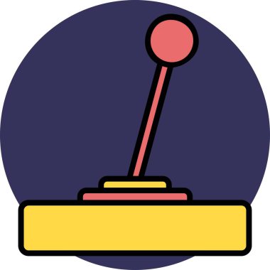 Joystick Vektör Satırı Dolu Çember Simgesi Tasarımı