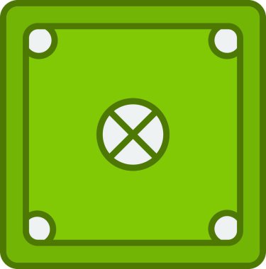 Yeşil Simge Tasarımı Doldurulmuş Carrom Vektör Satırı