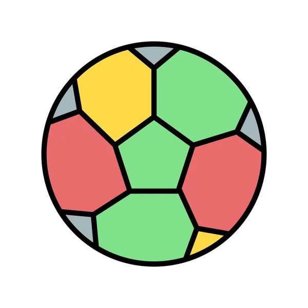 Linha Vetor Futebol Preenchido Icon Design — Vetor de Stock