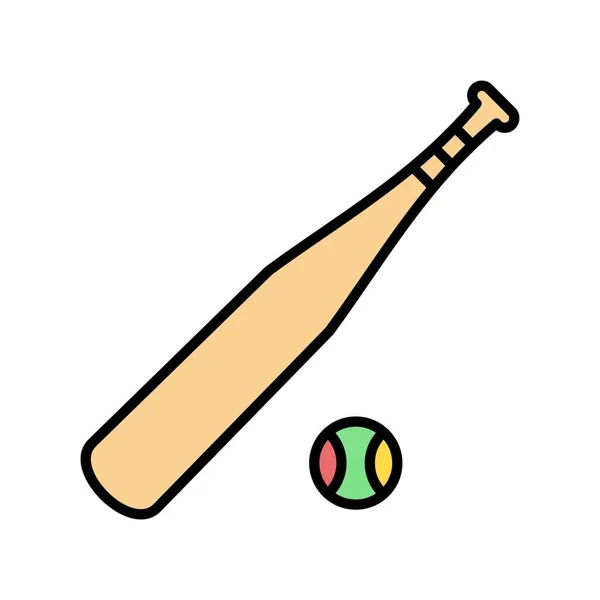 Бейсбол Векторна Лінія Заповнена Іконка Дизайн — стоковий вектор