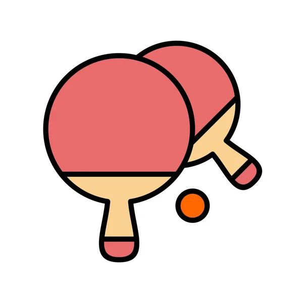 Ping Pong Línea Vectorial Llena Diseño Del Icono — Archivo Imágenes Vectoriales