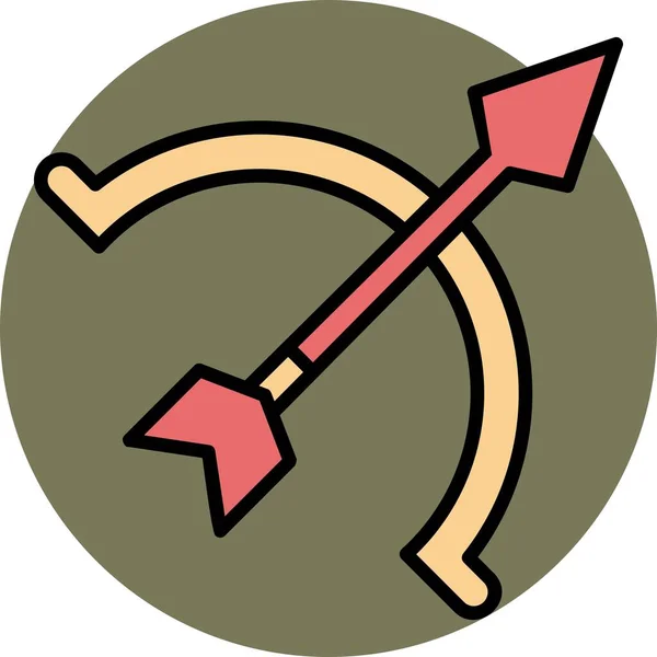 Векторная Линия Arrowbow Заполнена Иконами Кругу — стоковый вектор