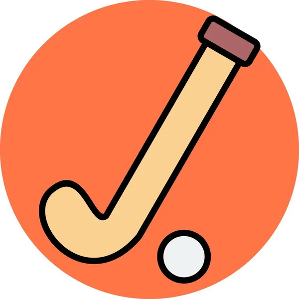 Hockey Vector Line Filled Circle Icon Design — Stock Vector