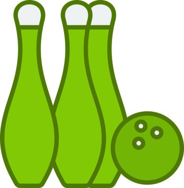 Bowling Vektör Satırı Yeşil Simge Tasarımı