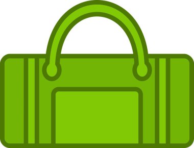 Çanta Torbası Vektör Satırı Yeşil Simge Tasarımı