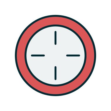 Hedef Vektör Satırı İki Renk Simgesi Tasarımı