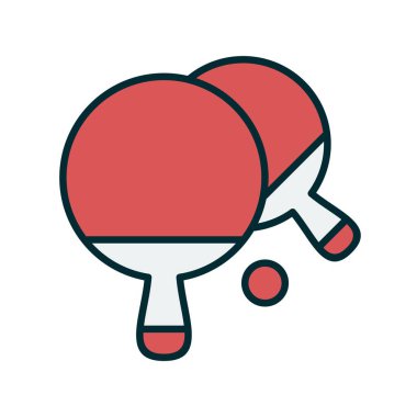 Ping pong Vektör Satırı İki Renk Simgesi Tasarımı