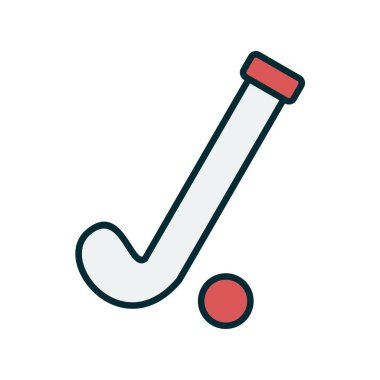 Hokey Vektör Satırı İki Renk Simgesi Tasarımı