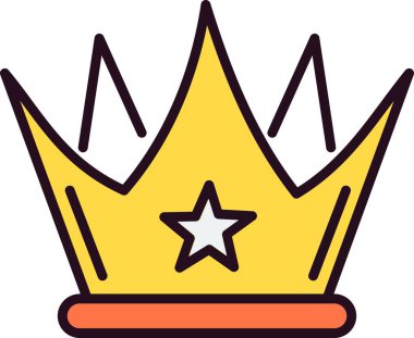 Crown Doğrusal Dolu Vektör Simgesi Tasarımı
