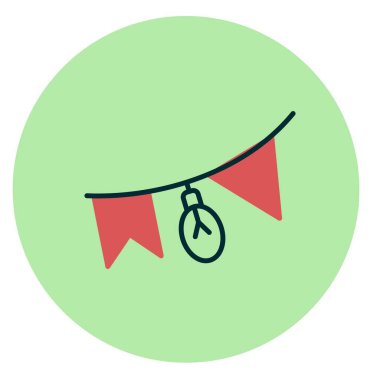 Çelenk İki Renk Çemberi Vektör Simgesi Tasarımı