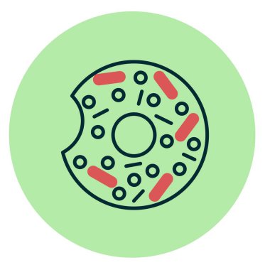 Donut İki Renk Çemberi Vektör Simgesi Tasarımı