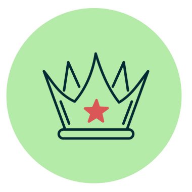 Crown İki Renkli Çember Vektör Simgesi Tasarımı