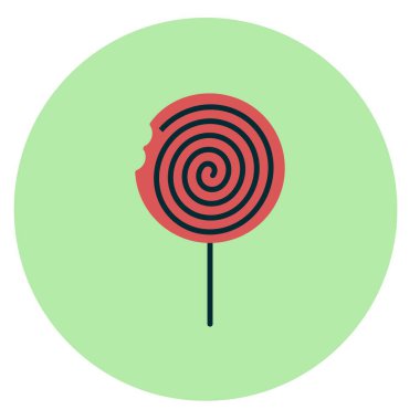 Lolipop İki Renk Çemberi Vektör Simgesi Tasarımı