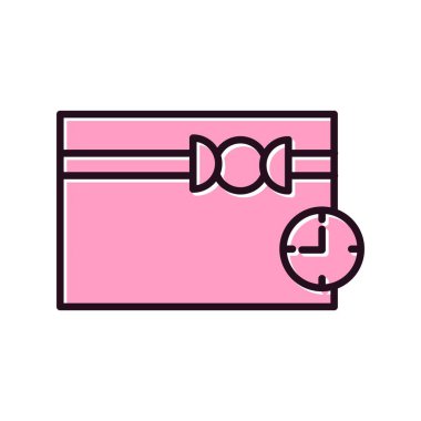 Saat Rengi Dolu Vektör Simgesi Tasarımı