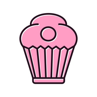 Kek Rengi Dolu Vektör Simgesi Tasarımı