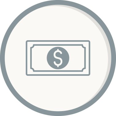 Para Rengi Gri Vektör Simgesi Tasarımı