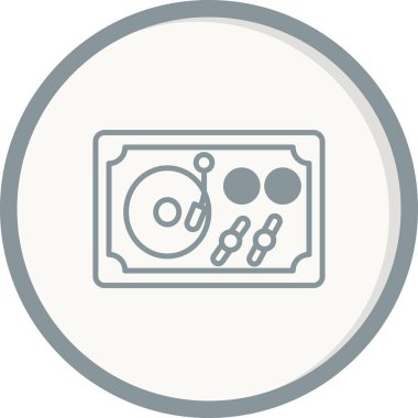 Turntable Rengi Gri Doldurulmuş Vektör Simgesi Tasarımı