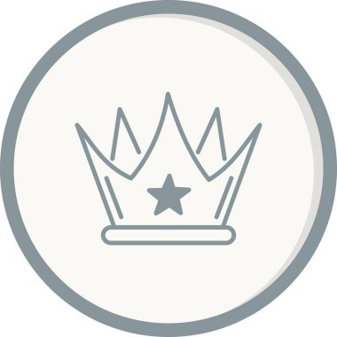 Crown Renk Gri Doldurulmuş Vektör Simgesi Tasarımı