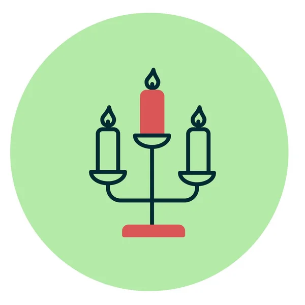 Candles Two Color Circle Vector Icon Design — Stock Vector