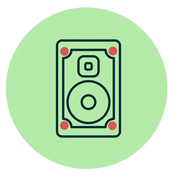 Speaker Two Color Circle Vector Icon Design — Stock Vector