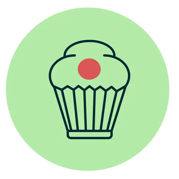 Cupcake Dos Colores Círculo Vector Icono Diseño — Archivo Imágenes Vectoriales