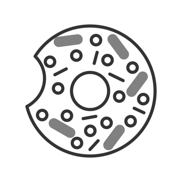 Donut Σχεδιασμός Εικονιδίων Δύο Χρωμάτων Solid Vector — Διανυσματικό Αρχείο