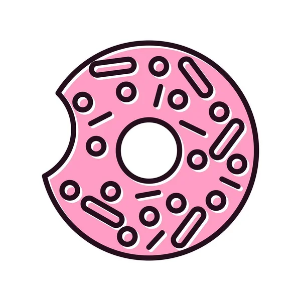 Donut Color Filled Vector Icon Design — Stock Vector