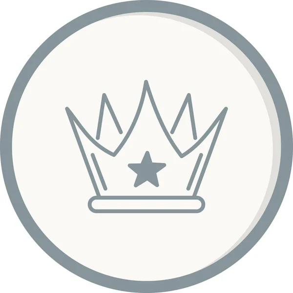 Crown Färg Grå Fylld Vektor Ikon Design — Stock vektor
