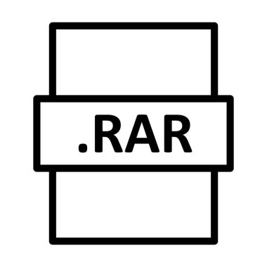 .RAR Doğrusal Vektör Simgesi Tasarımı