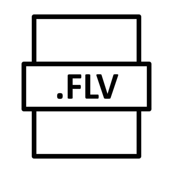 Design Ícone Vetor Linear Flv —  Vetores de Stock