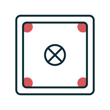 Carrom İki Renk Vektör Satır Simgesi Tasarımı