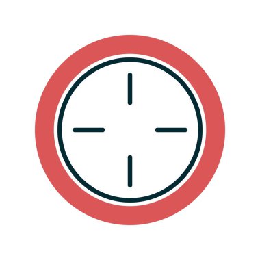 Hedef İki Renk Vektör Satırı Simgesi Tasarımı