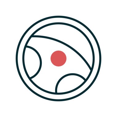 Direksiyon İki Renkli Vektör Satır Simgesi Tasarımı