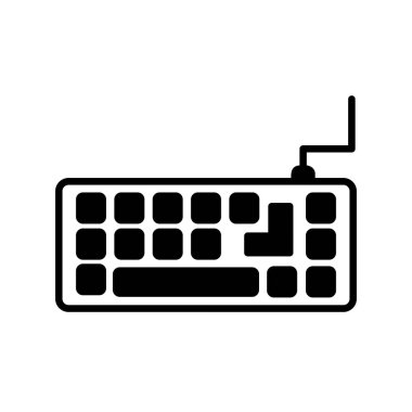 Klavye Glyph Vektör Satır Simgesi Tasarımı