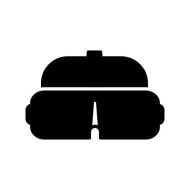 VR Gözlüklü Glyph Vektör Satır Simgesi Tasarımı