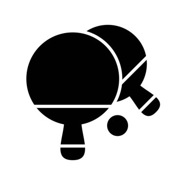 Ping pong Glyph Vektör Satır Simgesi Tasarımı