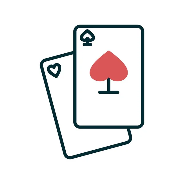 Poker Zweifarbige Vektorlinie Icon Design — Stockvektor