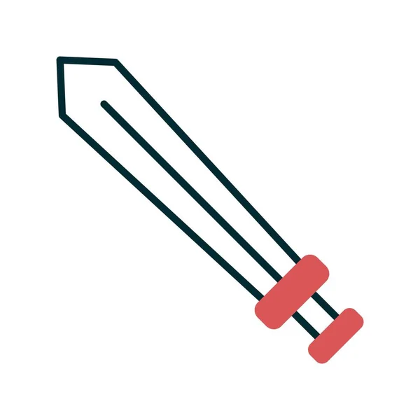 Sword Two Color Vector Line Icon Design — Stock Vector