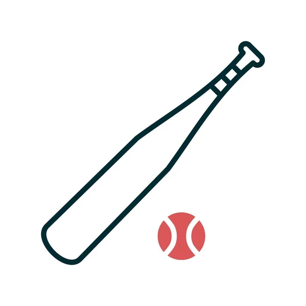 Návrh Dvoubarevné Vektorové Čáry Baseball Ikona — Stockový vektor