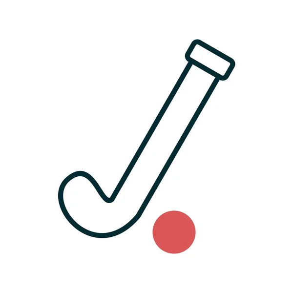 Hockey Twee Kleuren Vectorlijn Pictogram Ontwerp — Stockvector