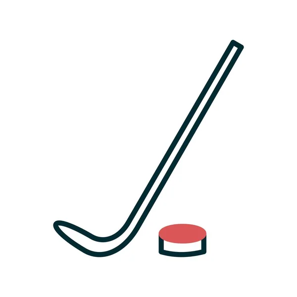 Hockey Sobre Hielo Dos Colores Vector Line Icon Design — Vector de stock