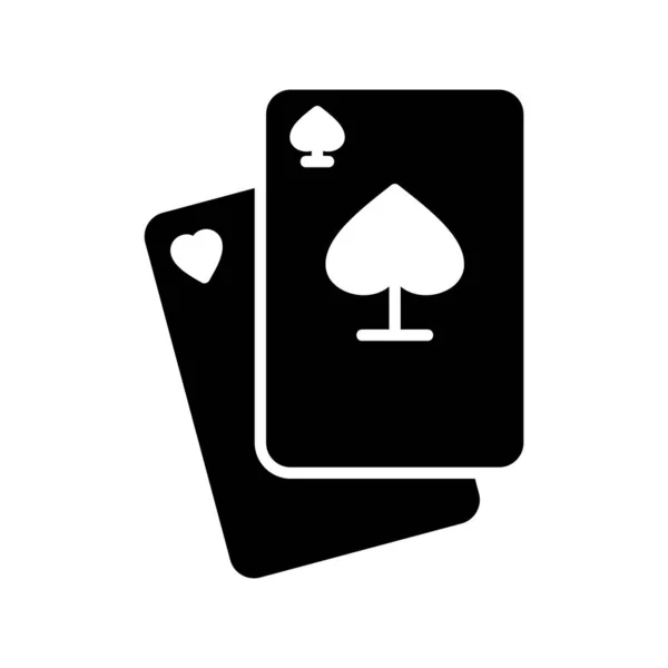 Poker Glyph Vector Line Icon Design — Stock Vector