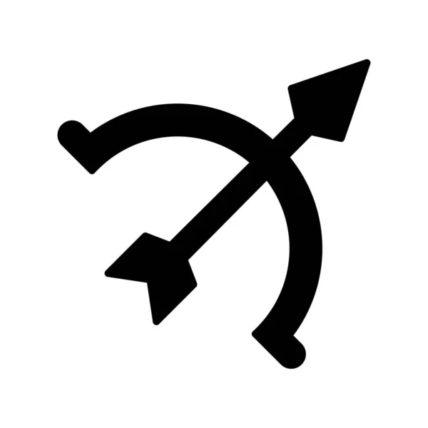 Arrowbow Glyph Vector Line Icon Design — Archivo Imágenes Vectoriales