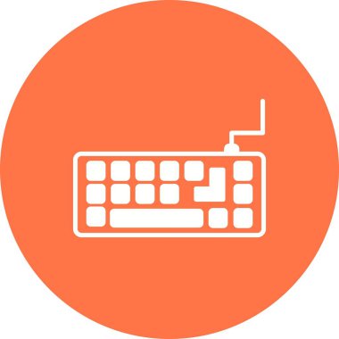 Klavye Glyph Vektör Satır Simgesi Tasarımı