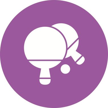 Ping pong Glyph Vektör Satır Simgesi Tasarımı