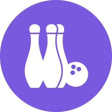 Bowling Glyph Vektör Satır Simgesi Tasarımı